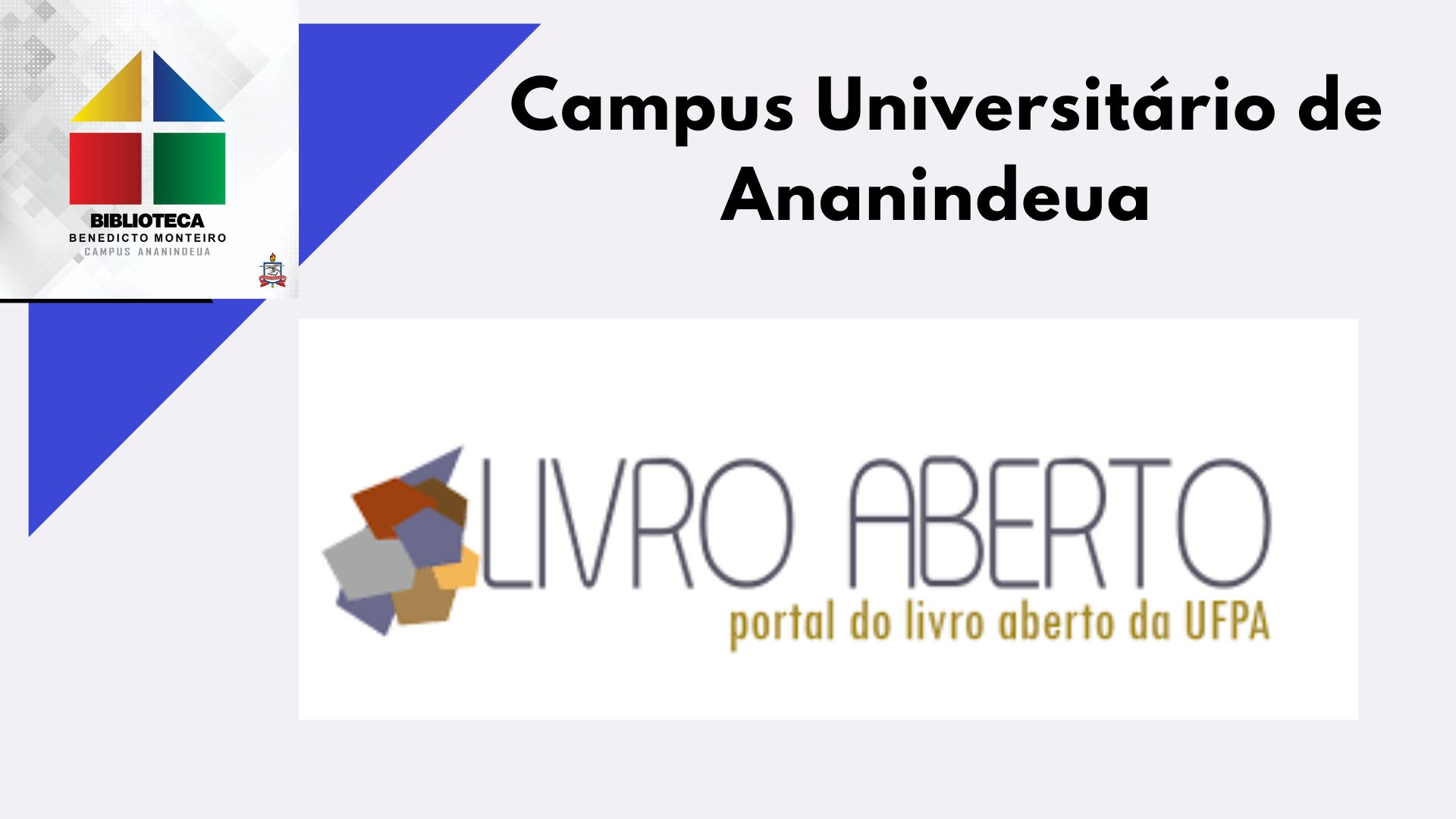 Campus Ananindeua no Portal do Livro Aberto - UFPA